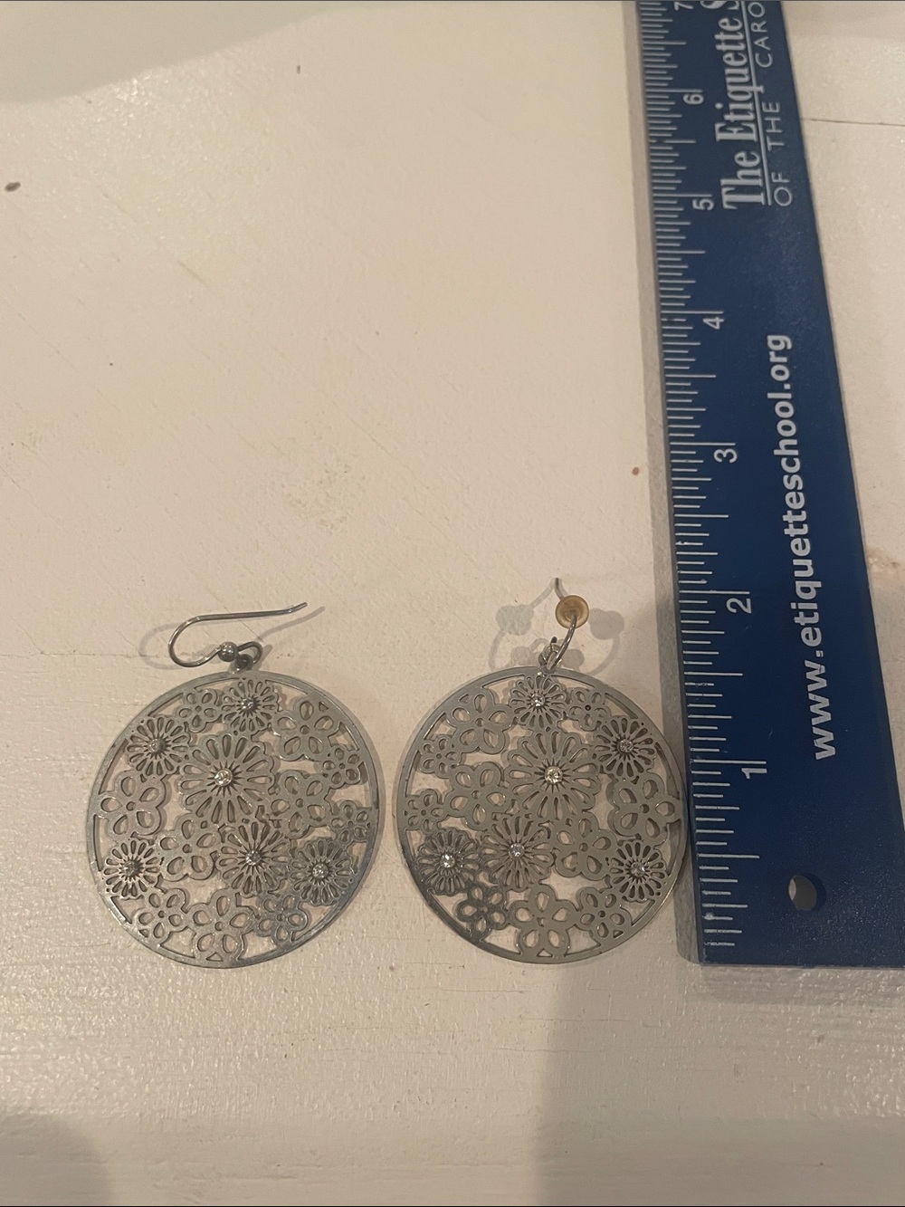 Brighton Silver Filigree Floral Round Drop Earrings